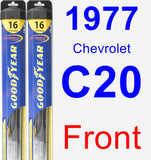 Front Wiper Blade Pack for 1977 Chevrolet C20 - Hybrid