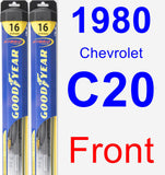 Front Wiper Blade Pack for 1980 Chevrolet C20 - Hybrid