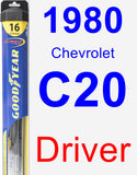 Driver Wiper Blade for 1980 Chevrolet C20 - Hybrid
