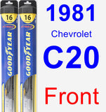 Front Wiper Blade Pack for 1981 Chevrolet C20 - Hybrid