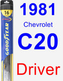 Driver Wiper Blade for 1981 Chevrolet C20 - Hybrid