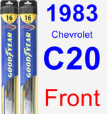 Front Wiper Blade Pack for 1983 Chevrolet C20 - Hybrid