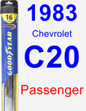 Passenger Wiper Blade for 1983 Chevrolet C20 - Hybrid
