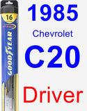 Driver Wiper Blade for 1985 Chevrolet C20 - Hybrid