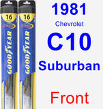 Front Wiper Blade Pack for 1981 Chevrolet C10 Suburban - Hybrid