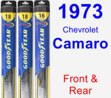 Front & Rear Wiper Blade Pack for 1973 Chevrolet Camaro - Hybrid