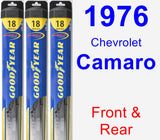 Front & Rear Wiper Blade Pack for 1976 Chevrolet Camaro - Hybrid
