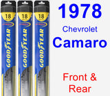 Front & Rear Wiper Blade Pack for 1978 Chevrolet Camaro - Hybrid