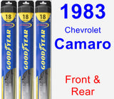 Front & Rear Wiper Blade Pack for 1983 Chevrolet Camaro - Hybrid
