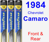 Front & Rear Wiper Blade Pack for 1984 Chevrolet Camaro - Hybrid