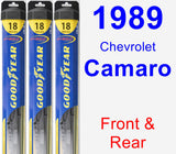 Front & Rear Wiper Blade Pack for 1989 Chevrolet Camaro - Hybrid