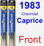 Front Wiper Blade Pack for 1983 Chevrolet Caprice - Hybrid