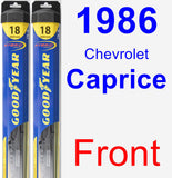 Front Wiper Blade Pack for 1986 Chevrolet Caprice - Hybrid