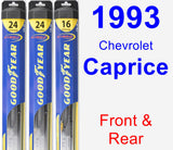 Front & Rear Wiper Blade Pack for 1993 Chevrolet Caprice - Hybrid