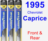 Front & Rear Wiper Blade Pack for 1995 Chevrolet Caprice - Hybrid
