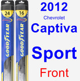 Front Wiper Blade Pack for 2012 Chevrolet Captiva Sport - Hybrid