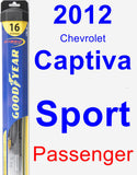 Passenger Wiper Blade for 2012 Chevrolet Captiva Sport - Hybrid