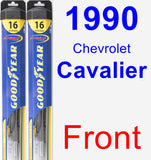 Front Wiper Blade Pack for 1990 Chevrolet Cavalier - Hybrid