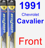 Front Wiper Blade Pack for 1991 Chevrolet Cavalier - Hybrid
