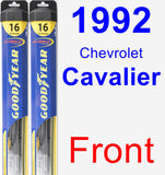 Front Wiper Blade Pack for 1992 Chevrolet Cavalier - Hybrid