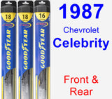 Front & Rear Wiper Blade Pack for 1987 Chevrolet Celebrity - Hybrid
