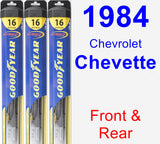 Front & Rear Wiper Blade Pack for 1984 Chevrolet Chevette - Hybrid