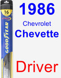 Driver Wiper Blade for 1986 Chevrolet Chevette - Hybrid