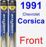 Front Wiper Blade Pack for 1991 Chevrolet Corsica - Hybrid