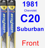 Front Wiper Blade Pack for 1981 Chevrolet C20 Suburban - Hybrid