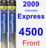 Front Wiper Blade Pack for 2009 Chevrolet Express 4500 - Hybrid