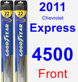 Front Wiper Blade Pack for 2011 Chevrolet Express 4500 - Hybrid