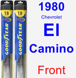 Front Wiper Blade Pack for 1980 Chevrolet El Camino - Hybrid