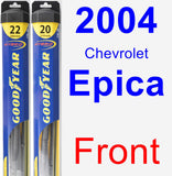 Front Wiper Blade Pack for 2004 Chevrolet Epica - Hybrid