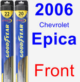 Front Wiper Blade Pack for 2006 Chevrolet Epica - Hybrid