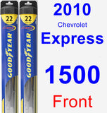 Front Wiper Blade Pack for 2010 Chevrolet Express 1500 - Hybrid