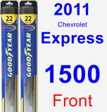 Front Wiper Blade Pack for 2011 Chevrolet Express 1500 - Hybrid
