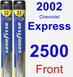 Front Wiper Blade Pack for 2002 Chevrolet Express 2500 - Hybrid