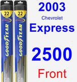 Front Wiper Blade Pack for 2003 Chevrolet Express 2500 - Hybrid