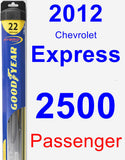 Passenger Wiper Blade for 2012 Chevrolet Express 2500 - Hybrid
