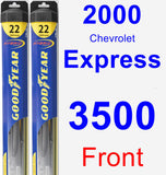 Front Wiper Blade Pack for 2000 Chevrolet Express 3500 - Hybrid