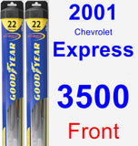 Front Wiper Blade Pack for 2001 Chevrolet Express 3500 - Hybrid