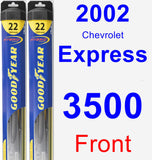 Front Wiper Blade Pack for 2002 Chevrolet Express 3500 - Hybrid