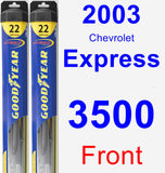 Front Wiper Blade Pack for 2003 Chevrolet Express 3500 - Hybrid