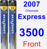 Front Wiper Blade Pack for 2007 Chevrolet Express 3500 - Hybrid