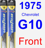 Front Wiper Blade Pack for 1975 Chevrolet G10 - Hybrid