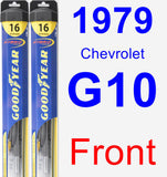 Front Wiper Blade Pack for 1979 Chevrolet G10 - Hybrid