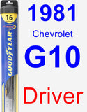 Driver Wiper Blade for 1981 Chevrolet G10 - Hybrid