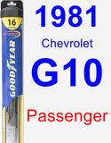 Passenger Wiper Blade for 1981 Chevrolet G10 - Hybrid