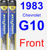 Front Wiper Blade Pack for 1983 Chevrolet G10 - Hybrid