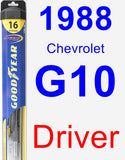 Driver Wiper Blade for 1988 Chevrolet G10 - Hybrid